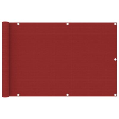 vidaXL Balkónová markíza, červená 90x400 cm, HDPE