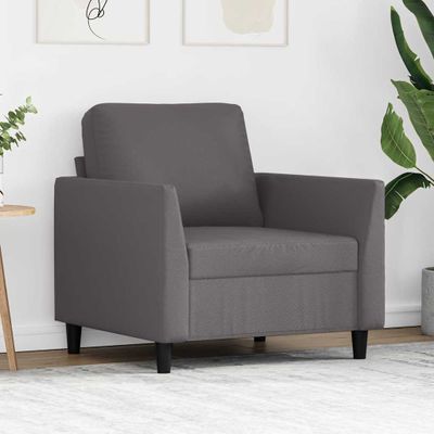 vidaXL Kreslo sivé 60 cm umelá koža