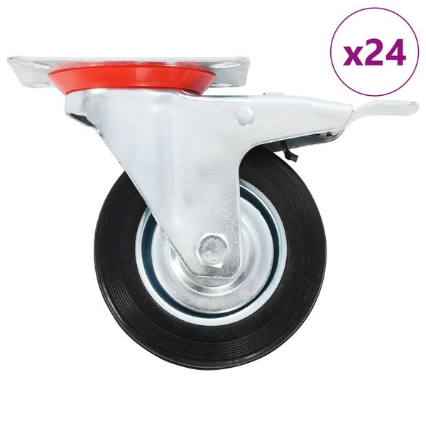 vidaXL Otočné kolieska 24 ks, 100 mm