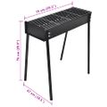 Obdĺžníkový gril na drevené uhlie so stojanom 75 x 28 cm