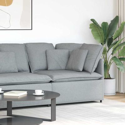 vidaXL Modulárna rohová pohovka s vankúšmi, svetlosivá 100 cm