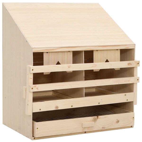 vidaXL Hniezdo pre sliepky 2 priehradky 63x40x65 cm borovicové drevo