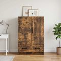 vidaXL Servírovacia skriňa so zásuvkou Dymový dub 66 x 34,5 x 92 cm