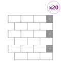 vidaXL Subway dlažba 20 ks Biela šedá 30 x 30 cm Polyuretán a PET