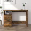 vidaXL Stôl so zásuvkami dymový dub 110x50x76 cm spracované drevo
