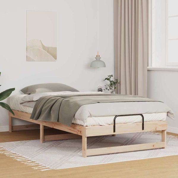 vidaXL Rám postele Hnedá 100 x 200 cm Masívne borovicové drevo
