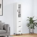 vidaXL Vysoká skrinka biela 34,5x34x180 cm spracované drevo