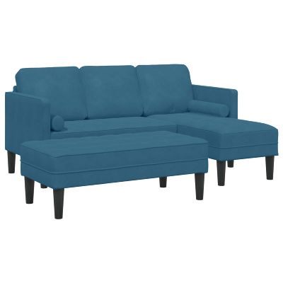 vidaXL Sada pohoviek s vankúšom 2 pcs Modrá Polyester