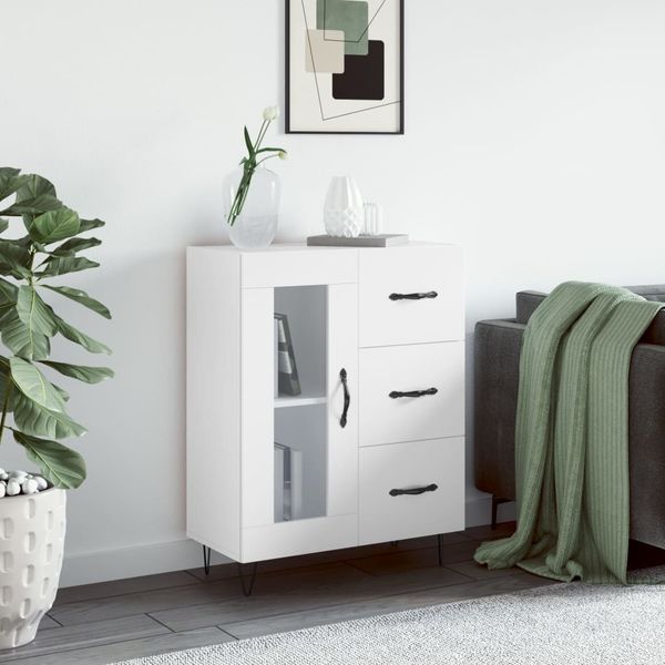 vidaXL Komoda biela 69,5x34x90 cm kompozitné drevo