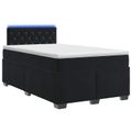 vidaXL Posteľ s boxspringom a matracom a LED Čierna 120 x 190 cm Zamat