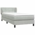vidaXL Posteľný rám boxsping s matracom bledosivý 90x220 cm zamat