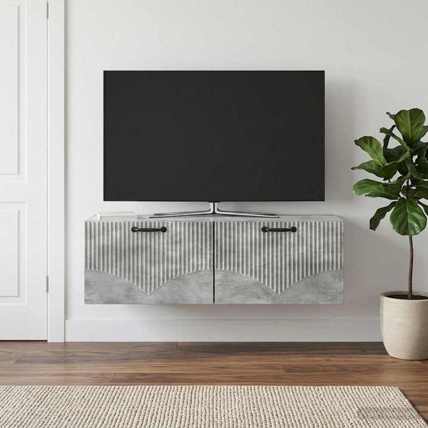 vidaXL Nástenná TV skrinka Nástenný Betónovo sivá 98 x 31 x 30 cm
