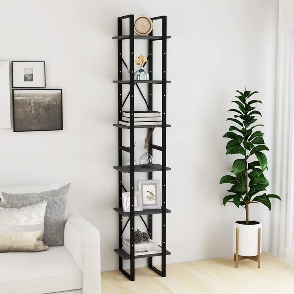 vidaXL Vysoký regál sivý 40x30x210 cm masívna borovica