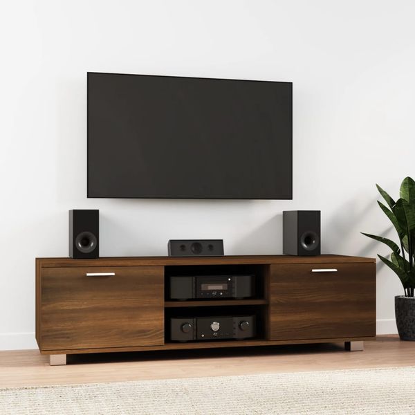 vidaXL TV skrinka hnedý dub 140x40,5x35 cm spracované drevo