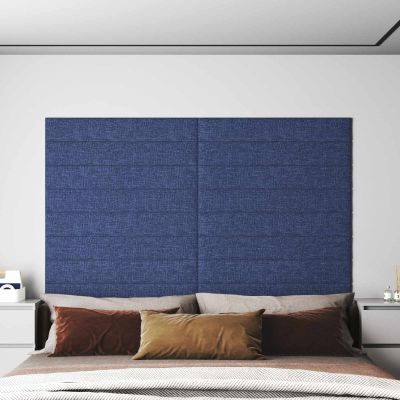 vidaXL Nástenný čelník 12 pcs Modrá 90 x 15 cm látka