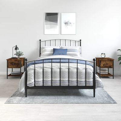 vidaXL Nočné stolíky 2 ks dymový dub 34x35,5x45 cm kompozitné drevo