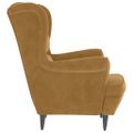 vidaXL Kreslo wingback s podnožkou hnedé zamatové