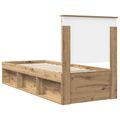 vidaXL Rám postele s čelnou doskou Remeselnícky dub 75 x 190 cm