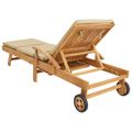 vidaXL Ležadlo s vankúšom 100% polyester a masívny teak