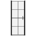 vidaXL Sprchové dvere čierne 81x195 cm tvrdené sklo