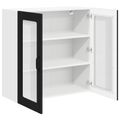vidaXL Nástenný sklenený kabinet LUCCA Čierna 80 x 31 x 80 cm