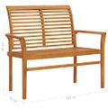 vidaXL Záhradná lavička a modrá podložka 112 cm teakový masív