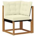 vidaXL Záhradná súprava gaučov 11 ks Prírodná a krémová