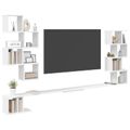 vidaXL Nástenná polica na TV Biela 160 x 15 x 94 cm Kompozitné drevo