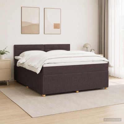 vidaXL Posteľ boxspring s matracom Tmavohnedá 180 x 200 cm Látka