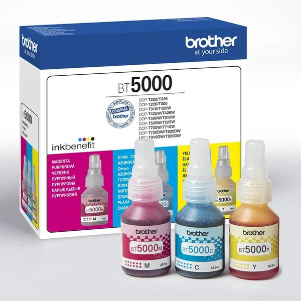 BT-5000C - 3x inkoust (C,M,Y) Inkoustová nápln, originálna, pre Brother MFC-J5955DW, MFC-J6955DW, 5000 strán, modrá