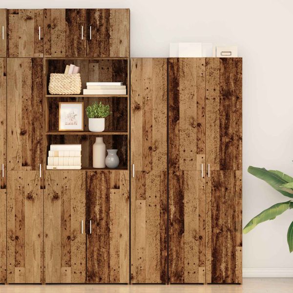 vidaXL Highboard 2 pcs Staré drevo 30 x 42,5 x 185 cm