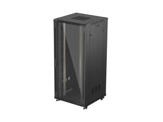 19'' Voľne stojúca racková skriňa 37U 800X800 čierne sklenené dvere lanberg (ploché balenie)