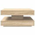 VidaXL Konferenčný stolík otočný o 360 stupňov dub sonoma 70x70x34,5cm