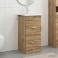 vidaXL Kúpeľňová skrinka s umývadlom Dub artisan 42 x 40 x 84,5 cm