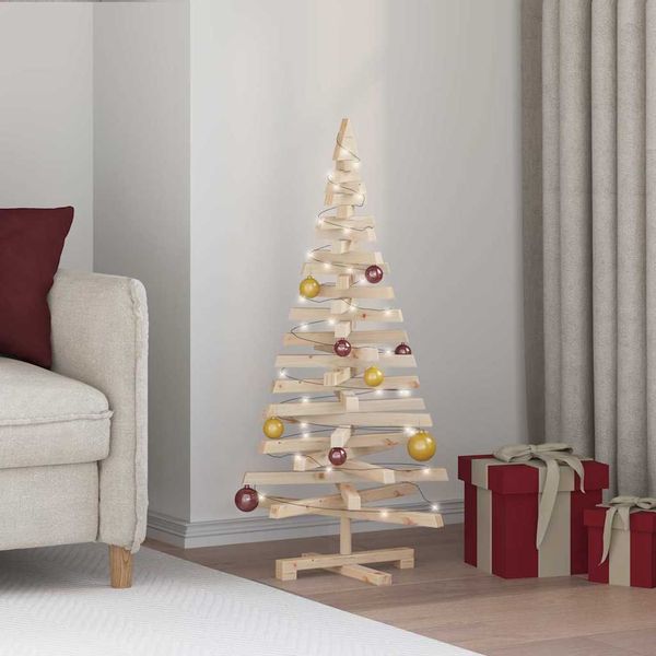 vidaXL Vianočné stromčeky so stojanom Prírodná 120 cm Borovicový masív