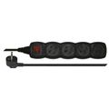 Predĺžací kábel EMOS PC1413 / 3 m / 4 zásuvky / so spínačom / čierny / PVC / 1 mm2