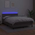 vidaXL Boxspring posteľ s matracom a LED sivá 140x190 cm umelá koža