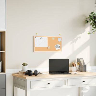 vidaXL Korková tabuľa s rámom z masívneho borovicového dreva 60x30 cm