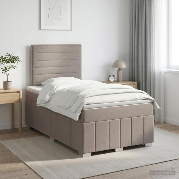vidaXL Posteľ boxspring s matracom Sivohnedá 120 x 200 cm Látka