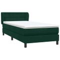 vidaXL Posteľný rám boxsping s matracom tmavozelený 90x220 cm zamat