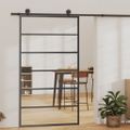 vidaXL Posuvné dvere s kovaním ESG sklo a hliník 102x205 cm