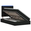 vidaXL LED úložná posteľ s matracom Čierna 120 x 200 cm Látka