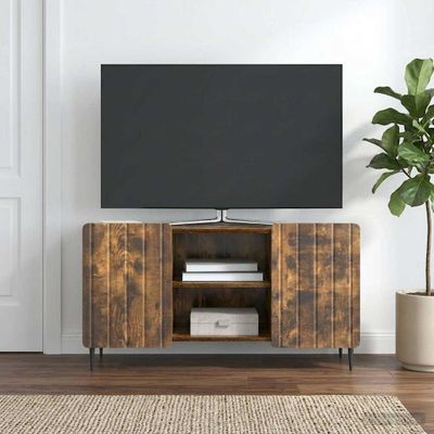 vidaXL TV skrinka 102 x 34,5 x 52 cm Dymový dub Kompozitné drevo