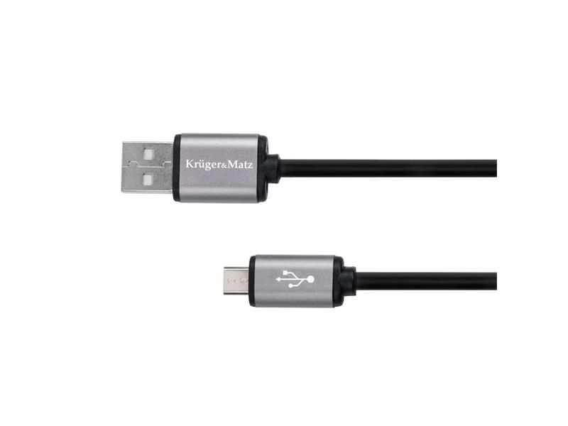 Kábel KRUGER & MATZ KM1235 Basic USB/micro USB 1m Black