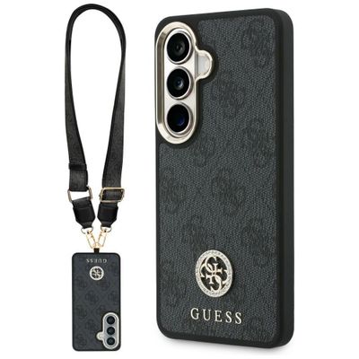 Obal Guess 4G Big Rhinestone Triangle Strap MagSafe pre Samsung Galaxy S26 čierna