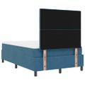 vidaXL Posteľ s pružinovým rámom Tmavomodrá 120 x 190 cm Zamat