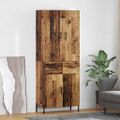 vidaXL Highboard Staré drevo 69,5 x 34 x 180 cm Kompozitné drevo