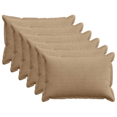vidaXL Poťah na podložku 6 ks HOUTEN Hnedá 50 x 75 cm manšestr