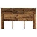 vidaXL Skrinka na čelo postele staré drevo 180x19x103,5 cm komp. drevo