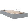 vidaXL Otomanový posteľný rám s úložiskom Svetlosivá 90 x 200 cm látka